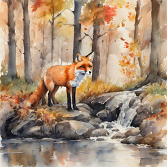 red fox in the woods