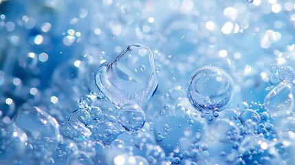 Macro capture of sparkling mineral water bubbles 32k, full ultra HD, high resolution