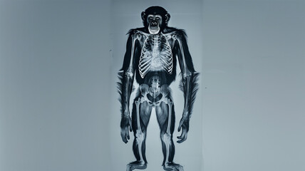 Fototapeta premium チンパンジーの全身レントゲン写真