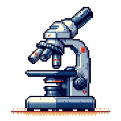 Microscope science laboratory concept pixel art style concept retro asset videogames vintage illustration creative