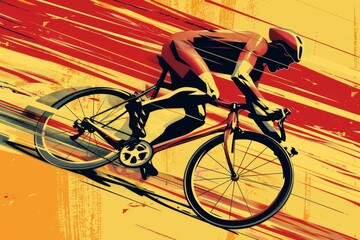Fototapeta premium Track cyclist sprinting with perfect form for a blog thumbnail