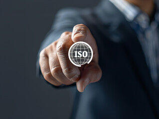 businessman_showing-ISO_logo