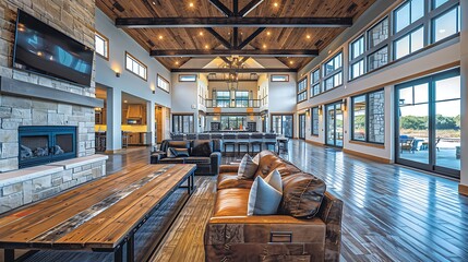 Real estate highlighting contemporary Community Center with multipurpose rooms recreational facilities and event spaces