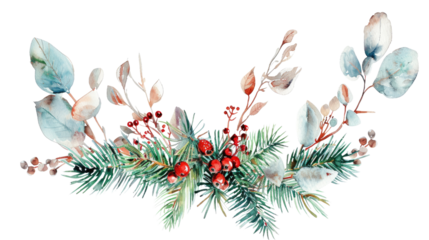 winter garland on a transparent background