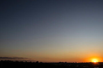 Silhouette of cityscaper buildings during a sunset in Brazil