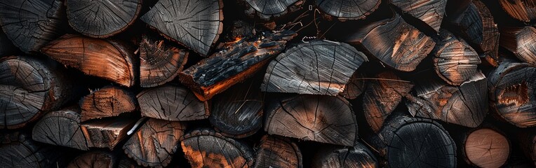 Intricate Wood Log Stacks Displaying Nature's Artistry