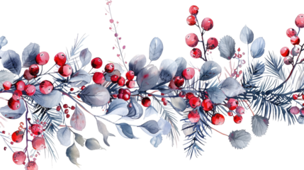 winter garland on a transparent background