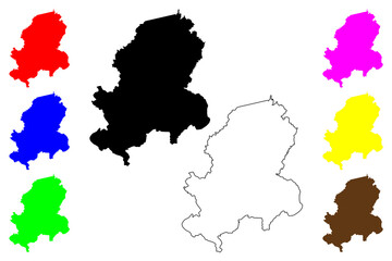 Dong Nai Province (Socialist Republic of Vietnam, Subdivisions of Vietnam) map vector illustration, scribble sketch Tinh Dong Nai map