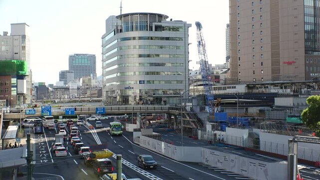 SANNOMIYA, KOBE, HYOGO - JUNE 2024 : View around Sannomiya train station in sunny daytime. Central downtown area in Kobe.