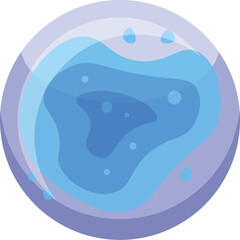 Blue petri dish with bacteria growing inside, used for scientific research