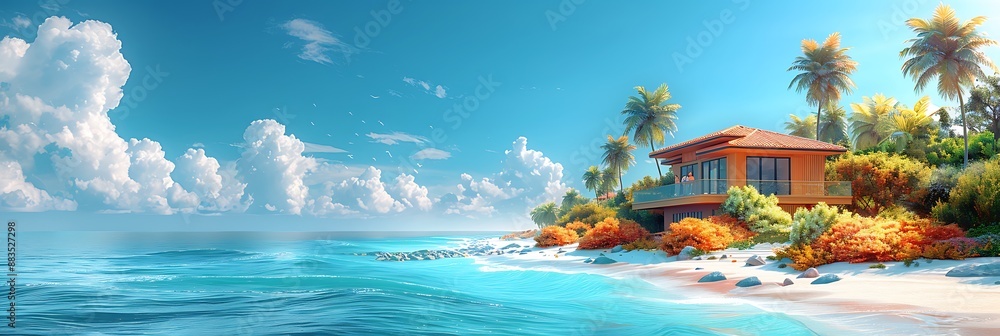 Poster infographic explaining the insurance benefits of owning a beachfront property including coverage det