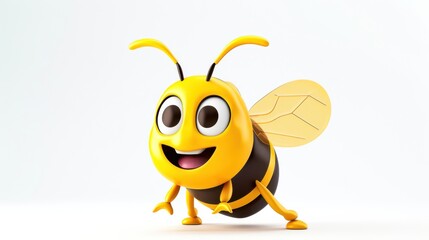 Cute little bee, cartoon, illustration on light background. Bee Day
