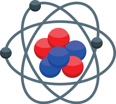 atom structure with red and blue spheres clip art preview