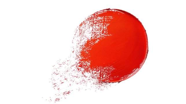 red circle brush stroke on transparent background