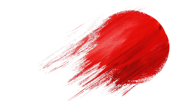 red circle brush stroke on transparent background