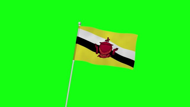 4K BBB flag with pole waving on chroma key  green screen