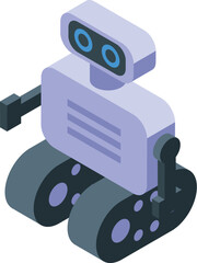 Futuristic robot with wheels is navigating its environment, showcasing advanced technology