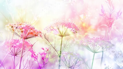 Floral background, colorful style. Colorful delicate flowers on a white background. Background, texture