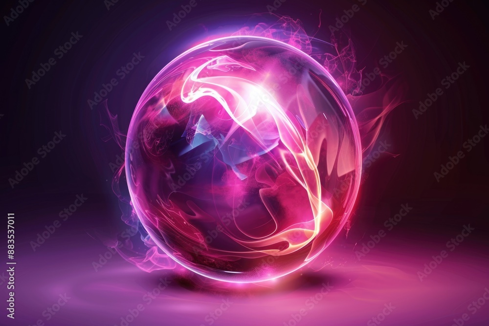Aufkleber a sphere with a swirling light inside, ideal for use in science fiction or futuristic concepts