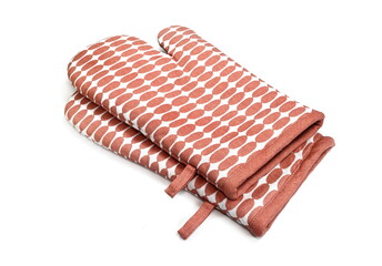 Kitchen protective glove isolated on white background. Oven gloves isolated white background 