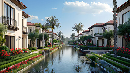 Fototapeta premium Real estate infographic detailing advantages of living in gated communities including security and exclusive amenities