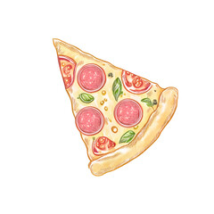 Illustrated pizza slice