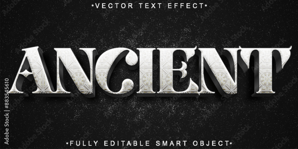 Poster historic ancient vector fully editable smart object text effect