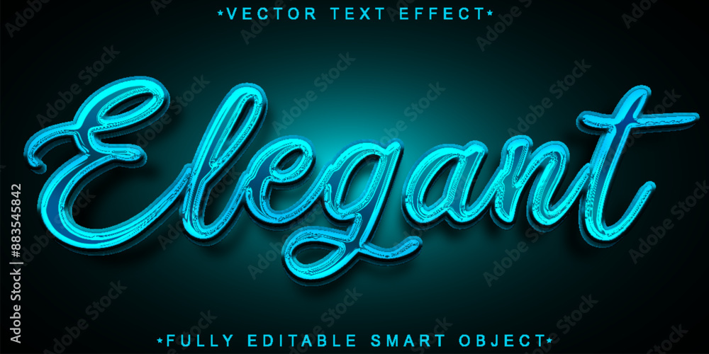 Poster blue shiny luxury elegant vector fully editable smart object text effect
