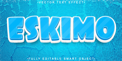 Blue Eskimo Winter Ice Vector Fully Editable Smart Object Text Effect