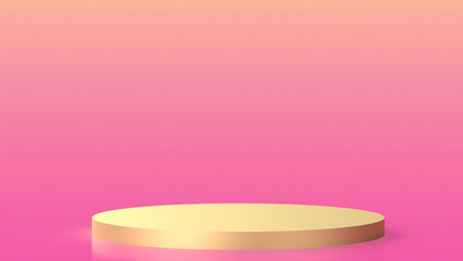 The gold podium for advertising or present concept 3d rendering..