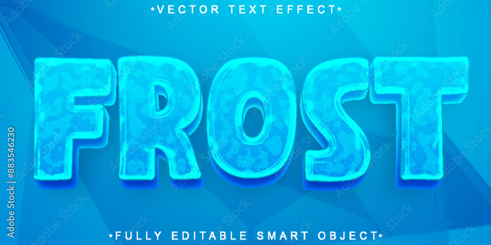 Poster ice frost vector fully editable smart object text effect