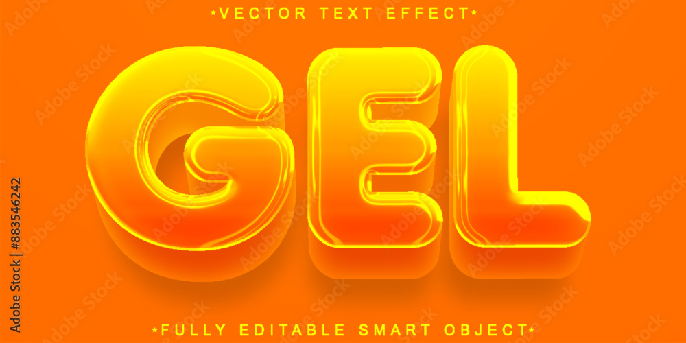 Poster orange gel vector fully editable smart object text effect