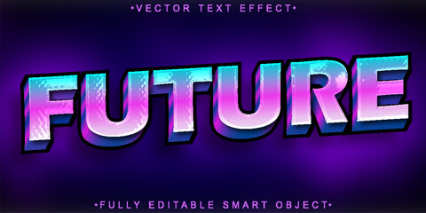 Colorful Shiny Future Vector Fully Editable Smart Object Text Effect