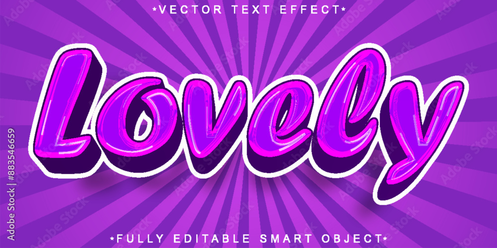 Poster shiny soft lovely vector fully editable smart object text effect