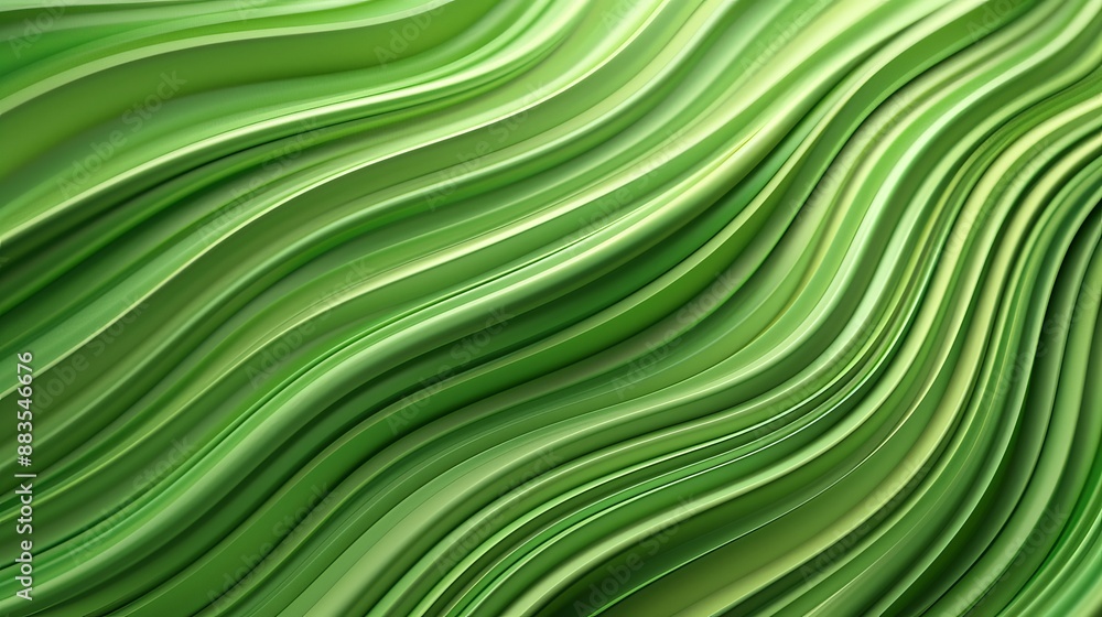 Poster fresh and natural abstract background in green hues featuring hypnotic patterns of wavy lines that e