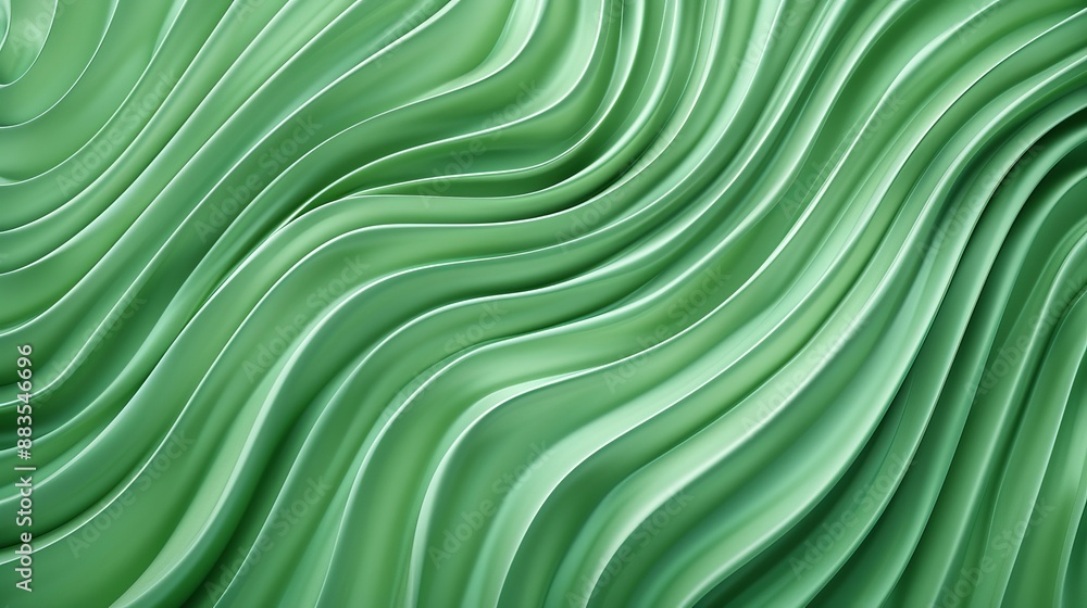 Poster fresh and natural abstract background in green hues featuring hypnotic patterns of wavy lines that e