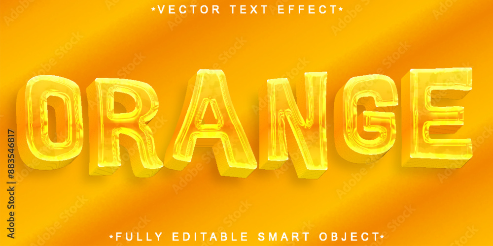 Poster cartoon orange vector fully editable smart object text effect