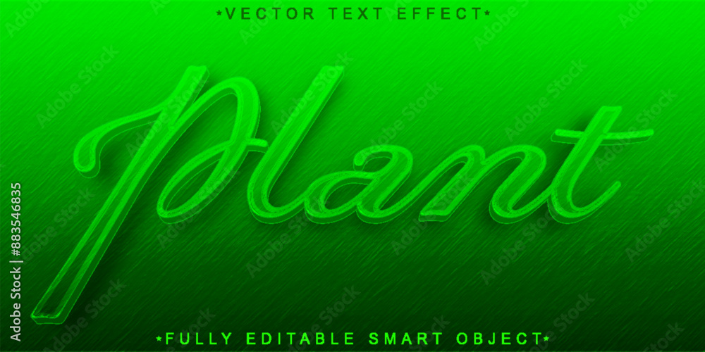 Poster green shiny plant vector fully editable smart object text effect