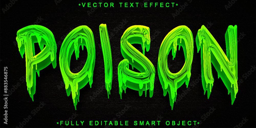 Aufkleber green slime poison vector fully editable smart object text effect