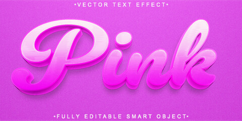 Cute Pink Vector Fully Editable Smart Object Text Effect