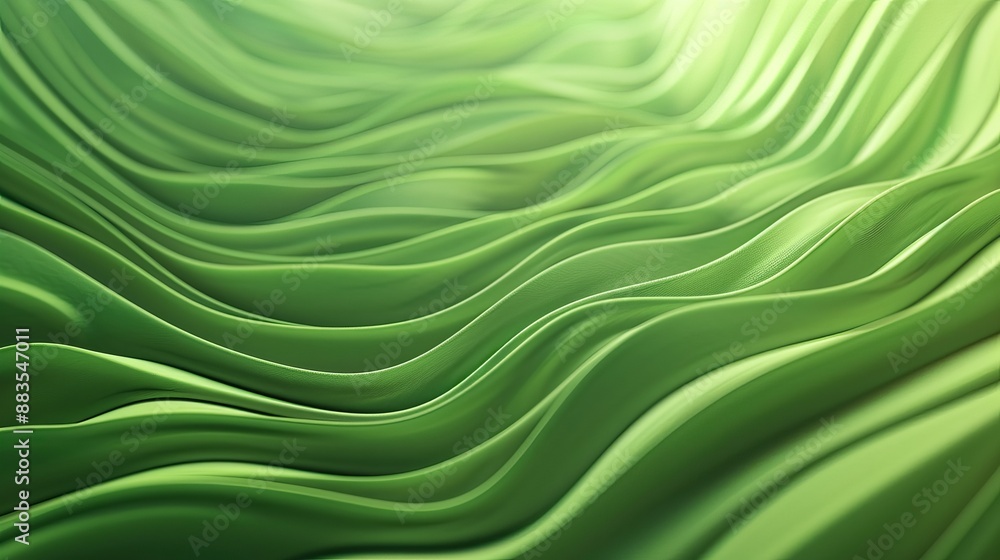 Poster fresh and natural abstract background in green hues featuring hypnotic patterns of wavy lines that e