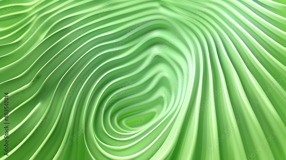 Poster fresh and natural abstract background in green hues featuring hypnotic patterns of wavy lines that e