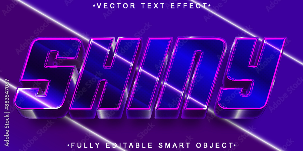Poster purple glitter shiny vector fully editable smart object text effect