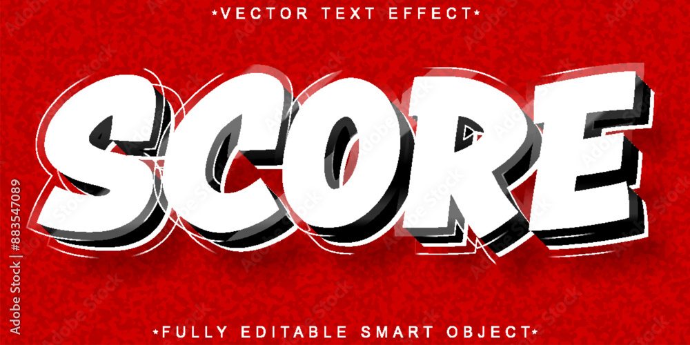 Poster red score vector fully editable smart object text effect