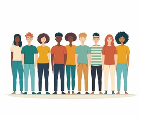 Fototapeta premium Diverse Group of People Illustration - Multicultural Team Unity and Diversity Concept.