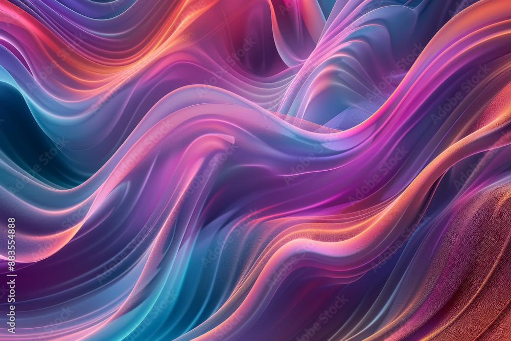 Wall mural abstract colorful wave patterns with smooth gradient flow