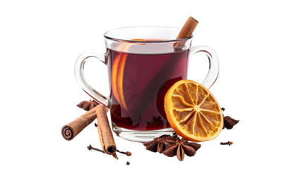 Mulled wine on a transparent background