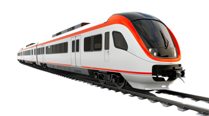 Modern train on transparent background