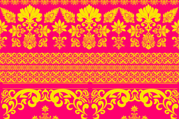 Saree sarong Motifs Ikat floral paisley embroidery floral.ikat ethnic oriental pattern traditional.Ikat embroidery style abstract embroidery design for texture,fabric,clothing,wrapping,decoration