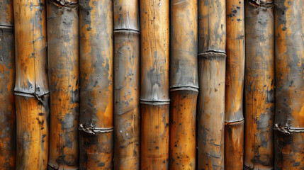 Obraz premium Close-up of natural bamboo texture